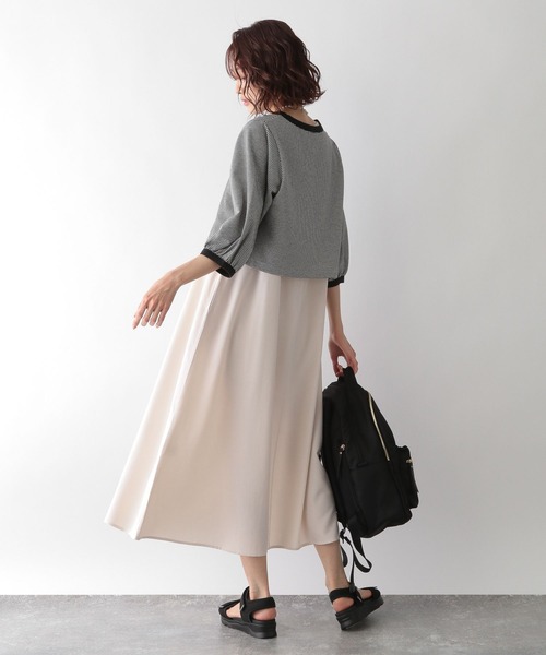 GLOBAL WORK(グローバルワーク)の「レトロジャガードプルオーバー*ワンピース/266709(ワンピース・レディース・ブラック/ベージュ/グリーン・FREE)」の18枚目の写真