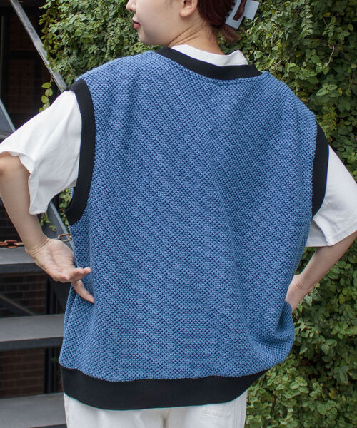GLOSTER（グロスター）の「【GLOSTER/グロスター】バーズアイVネックニットベスト（ベスト・メンズ・ブラック系その他/ブルー系その他/グリーン系その他・MEDIUM/LARGE）」の15枚目の写真