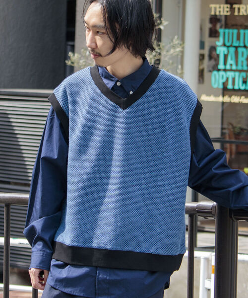 GLOSTER（グロスター）の「【GLOSTER/グロスター】バーズアイVネックニットベスト（ベスト・メンズ・ブラック系その他/ブルー系その他/グリーン系その他・MEDIUM/LARGE）」の13枚目の写真