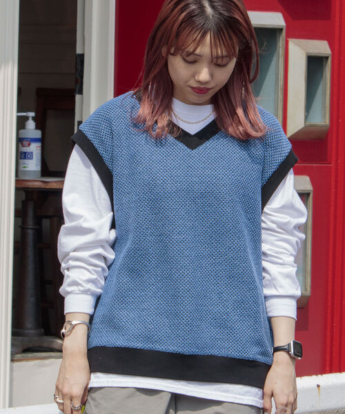 GLOSTER（グロスター）の「【GLOSTER/グロスター】バーズアイVネックニットベスト（ベスト・メンズ・ブラック系その他/ブルー系その他/グリーン系その他・MEDIUM/LARGE）」の18枚目の写真