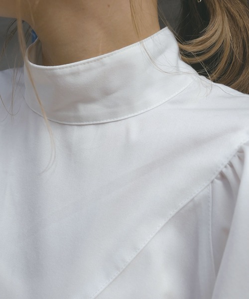 CORNERS（コーナーズ）の「パフスリーブハイネネックロングワンピース（ワンピース・レディース・ブラック/オフホワイト/ブルー/グリーン・M）」の12枚目の写真