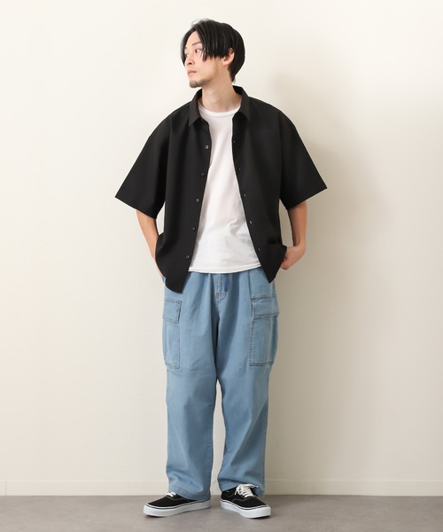 ZIP FIVE（ジップファイブ）の「【ZIP FIVE】ルーズシルエットTRストレッチレギュラーカラーシャツ（シャツ/ブラウス・メンズ・ホワイト/ブラック/ベージュ/ブルー・MEDIUM/LARGE/X-LARGE）」の10枚目の写真