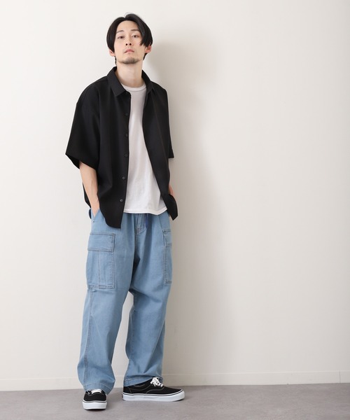 ZIP FIVE（ジップファイブ）の「【ZIP FIVE】ルーズシルエットTRストレッチレギュラーカラーシャツ（シャツ/ブラウス・メンズ・ホワイト/ブラック/ベージュ/ブルー・MEDIUM/LARGE/X-LARGE）」の9枚目の写真