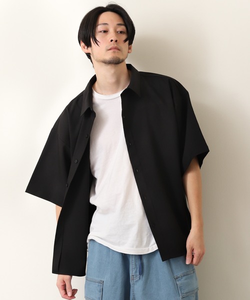 ZIP FIVE（ジップファイブ）の「【ZIP FIVE】ルーズシルエットTRストレッチレギュラーカラーシャツ（シャツ/ブラウス・メンズ・ホワイト/ブラック/ベージュ/ブルー・MEDIUM/LARGE/X-LARGE）」の12枚目の写真