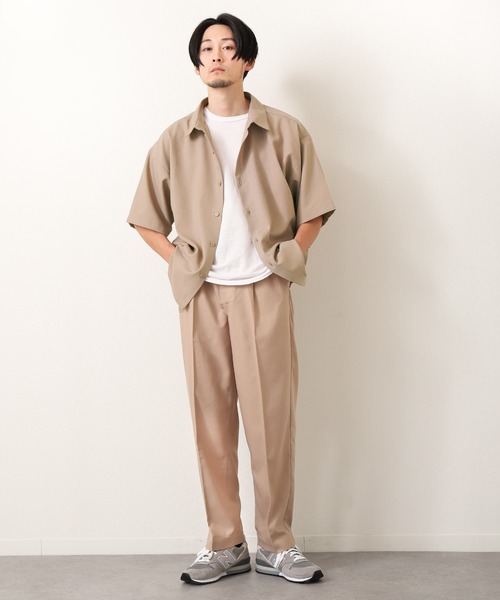 ZIP FIVE（ジップファイブ）の「【ZIP FIVE】ルーズシルエットTRストレッチレギュラーカラーシャツ（シャツ/ブラウス・メンズ・ホワイト/ブラック/ベージュ/ブルー・MEDIUM/LARGE/X-LARGE）」の13枚目の写真