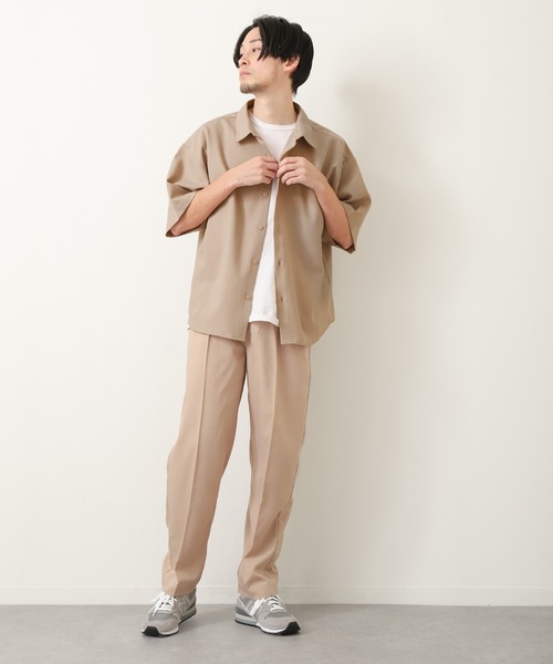 ZIP FIVE（ジップファイブ）の「【ZIP FIVE】ルーズシルエットTRストレッチレギュラーカラーシャツ（シャツ/ブラウス・メンズ・ホワイト/ブラック/ベージュ/ブルー・MEDIUM/LARGE/X-LARGE）」の14枚目の写真