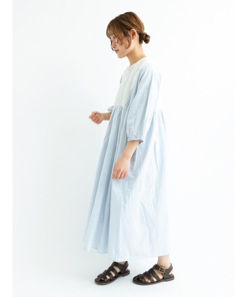 Samansa Mos2（サマンサ モスモス）の「胸元配色レースワンピース（ワンピース・レディース・ブラック/オフホワイト/ブルー/キナリ・ﾌﾘ-）」の20枚目の写真