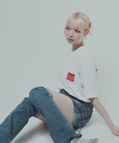 Manhattan Portage（マンハッタンポーテージ）の「Short Sleeve Print T-Shirt（Tシャツ/カットソー・メンズ・ブラック/ホワイト/ベージュ/ブルー/ターコイズブルー/グレイッシュベージュ・SMALL/MEDIUM/LARGE/X-LARGE）」の15枚目の写真