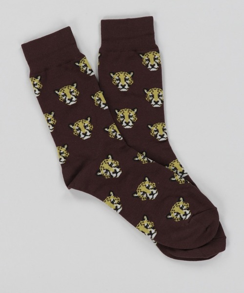 SPINNS(スピンズ)の「アニマル総柄 クルーソックス(ソックス/靴下・メンズ・ブラック/ブラウン/グリーン・ONESIZE)」の4枚目の写真