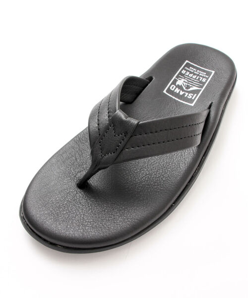 ISLAND SLIPPER(アイランドスリッパ)の「【ISLAND SLIPPER/アイランドスリッパ】PB202 SMOOTH TONG レザーサンダル(サンダル・メンズ・ブラック・8/9/10)」の1枚目の写真