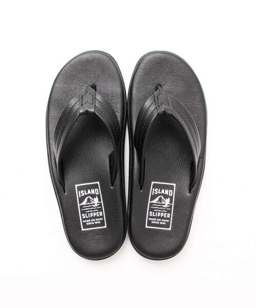 ISLAND SLIPPER(アイランドスリッパ)の「【ISLAND SLIPPER/アイランドスリッパ】PB202 SMOOTH TONG レザーサンダル(サンダル・メンズ・ブラック・8/9/10)」の2枚目の写真