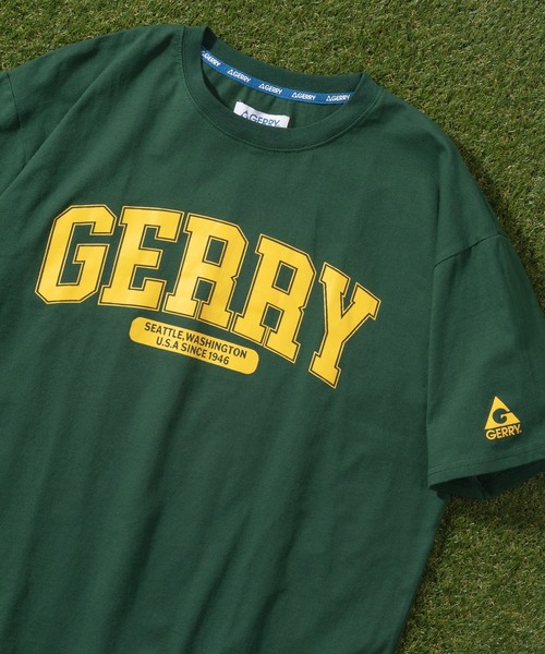 GERRY（ジェリー）の「【GERRY/ジェリー】カレッジロゴプリント クルーネック半袖Tシャツ/ ワイドシルエット/ 【USAコットン】（Tシャツ/カットソー・メンズ・ホワイト/ブラック/グリーン/マルチ・L/XL/M）」の3枚目の写真
