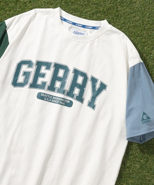 GERRY（ジェリー）の「【GERRY/ジェリー】カレッジロゴプリント クルーネック半袖Tシャツ/ ワイドシルエット/ 【USAコットン】（Tシャツ/カットソー・メンズ・ホワイト/ブラック/グリーン/マルチ・L/XL/M）」の4枚目の写真