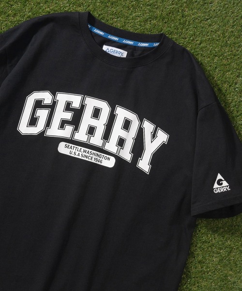 GERRY（ジェリー）の「【GERRY/ジェリー】カレッジロゴプリント クルーネック半袖Tシャツ/ ワイドシルエット/ 【USAコットン】（Tシャツ/カットソー・メンズ・ホワイト/ブラック/グリーン/マルチ・L/XL/M）」の2枚目の写真