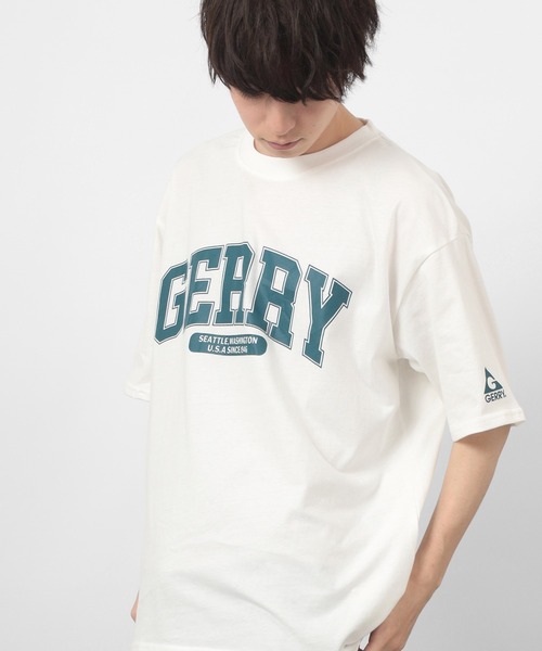 GERRY（ジェリー）の「【GERRY/ジェリー】カレッジロゴプリント クルーネック半袖Tシャツ/ ワイドシルエット/ 【USAコットン】（Tシャツ/カットソー・メンズ・ホワイト/ブラック/グリーン/マルチ・L/XL/M）」の11枚目の写真