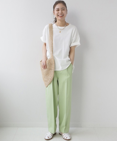 JOURNAL STANDARD relume(ジャーナルスタンダード レリューム)の「■ハイツイストコットンハーフスリーブ(Tシャツ/カットソー・レディース・ネイビー/ホワイト/ベージュ/オレンジ・FREE)」の5枚目の写真