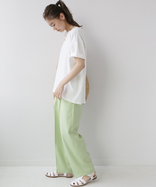 JOURNAL STANDARD relume(ジャーナルスタンダード レリューム)の「■ハイツイストコットンハーフスリーブ(Tシャツ/カットソー・レディース・ネイビー/ホワイト/ベージュ/オレンジ・FREE)」の7枚目の写真