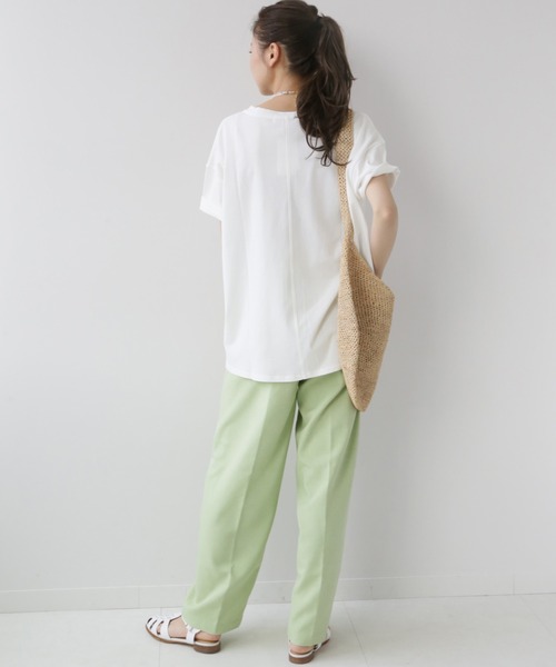 JOURNAL STANDARD relume(ジャーナルスタンダード レリューム)の「■ハイツイストコットンハーフスリーブ(Tシャツ/カットソー・レディース・ネイビー/ホワイト/ベージュ/オレンジ・FREE)」の8枚目の写真