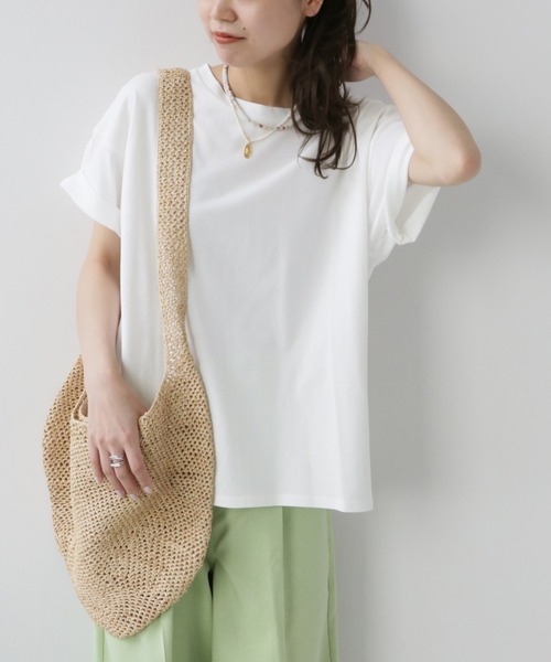 JOURNAL STANDARD relume(ジャーナルスタンダード レリューム)の「■ハイツイストコットンハーフスリーブ(Tシャツ/カットソー・レディース・ネイビー/ホワイト/ベージュ/オレンジ・FREE)」の10枚目の写真