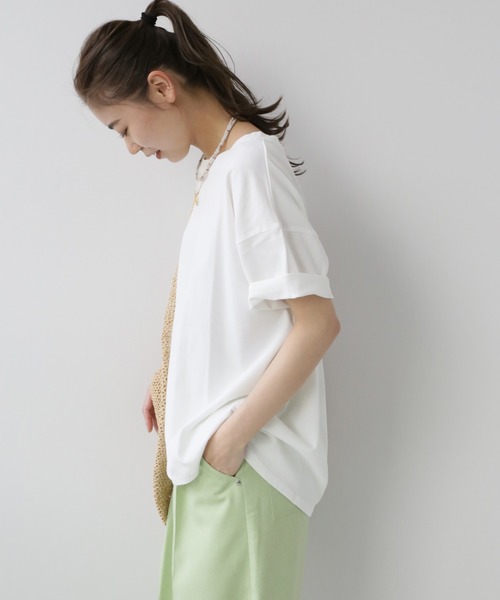 JOURNAL STANDARD relume(ジャーナルスタンダード レリューム)の「■ハイツイストコットンハーフスリーブ(Tシャツ/カットソー・レディース・ネイビー/ホワイト/ベージュ/オレンジ・FREE)」の11枚目の写真