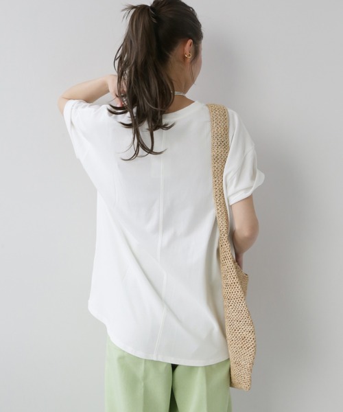 JOURNAL STANDARD relume(ジャーナルスタンダード レリューム)の「■ハイツイストコットンハーフスリーブ(Tシャツ/カットソー・レディース・ネイビー/ホワイト/ベージュ/オレンジ・FREE)」の12枚目の写真