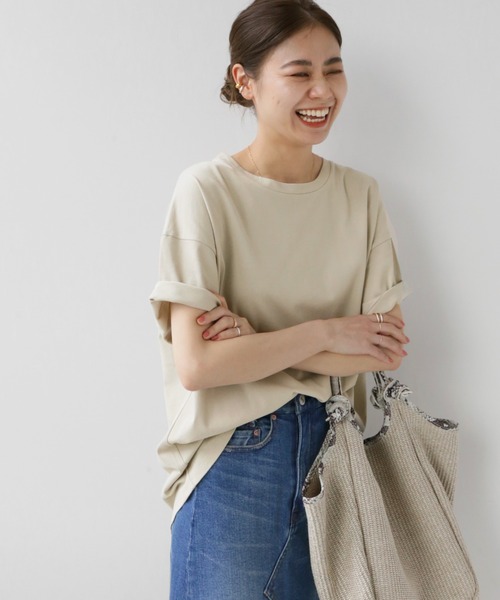 JOURNAL STANDARD relume(ジャーナルスタンダード レリューム)の「■ハイツイストコットンハーフスリーブ(Tシャツ/カットソー・レディース・ネイビー/ホワイト/ベージュ/オレンジ・FREE)」の18枚目の写真