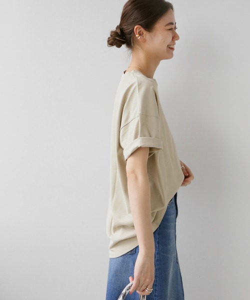 JOURNAL STANDARD relume(ジャーナルスタンダード レリューム)の「■ハイツイストコットンハーフスリーブ(Tシャツ/カットソー・レディース・ネイビー/ホワイト/ベージュ/オレンジ・FREE)」の20枚目の写真