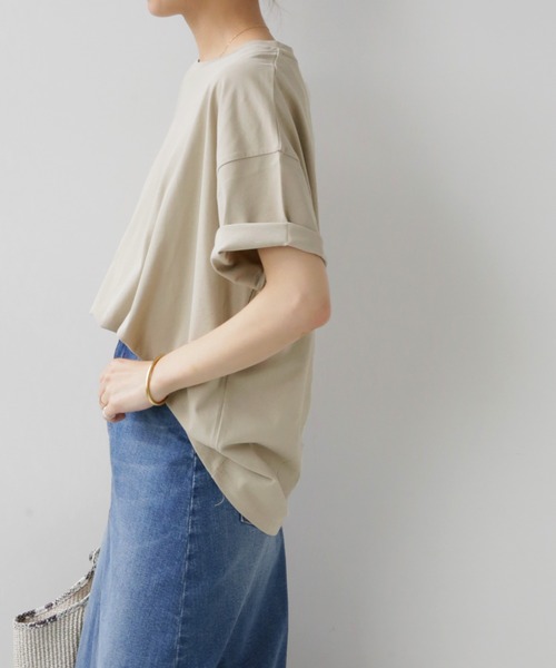 JOURNAL STANDARD relume(ジャーナルスタンダード レリューム)の「■ハイツイストコットンハーフスリーブ(Tシャツ/カットソー・レディース・ネイビー/ホワイト/ベージュ/オレンジ・FREE)」の19枚目の写真