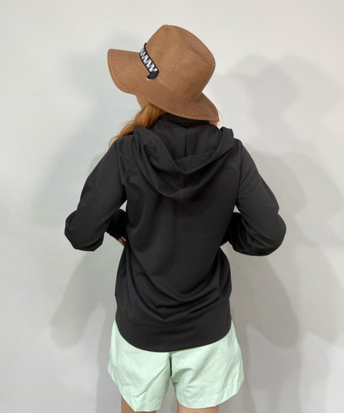 Ocean Pacific（オーシャンパシフィック）の「OP/オーピー   ルーズシルエット/無地ワンポイントロゴ/長袖ラッシュガード/フルジップパーカーラッシュガード  522485（ラッシュガード・レディース・ホワイト/グレー/グリーン・XL/M/L）」の5枚目の写真