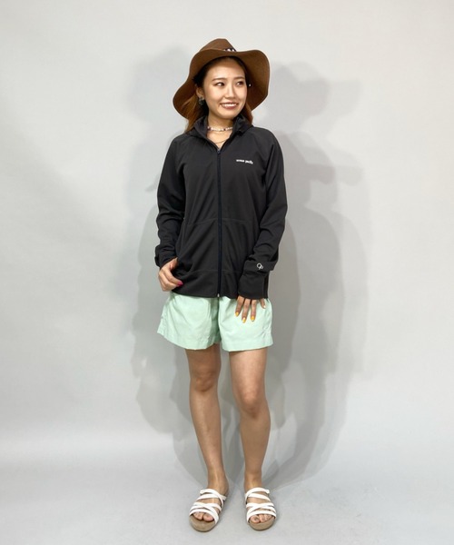 Ocean Pacific（オーシャンパシフィック）の「OP/オーピー   ルーズシルエット/無地ワンポイントロゴ/長袖ラッシュガード/フルジップパーカーラッシュガード  522485（ラッシュガード・レディース・ホワイト/グレー/グリーン・XL/M/L）」の7枚目の写真