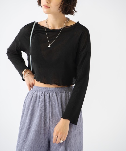 ∵⃝♡ ℳ.。おまとめ8点GORGEショート丈トップス他‥　ブラック ショート丈シースルーメロートップス（Tシャツ/カットソー