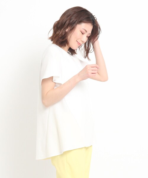 セール 洗える 日本製 異素材フレアスリーブカットソー Tシャツ カットソー Coup De Chance クードシャンス のファッション通販 Zozotown