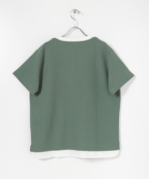 ITEMS URBANRESEARCH（アイテムズ アーバンリサーチ）の「フェイクレイヤード キーネックTシャツ（Tシャツ/カットソー・メンズ・ブルー/グリーン/アイボリー/ブラック・MEDIUM/LARGE）」の21枚目の写真