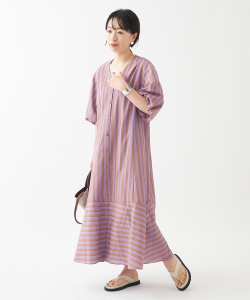 Cangioliストライプ タイプライターワンピース ワンピース Journal ワンピース Journal Standard L Essage ジャーナルスタンダードレサージュ のワンピース Cangioliストライプ タイプライターワンピース を購入できます Journal L Essage