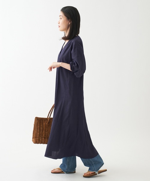 journal standard L'essage(ジャーナルスタンダードレサージュ)の「CANGIOLIストライプ/タイプライターワンピース(ワンピース・レディース・ネイビー/パープル系その他・FREE)」の21枚目の写真