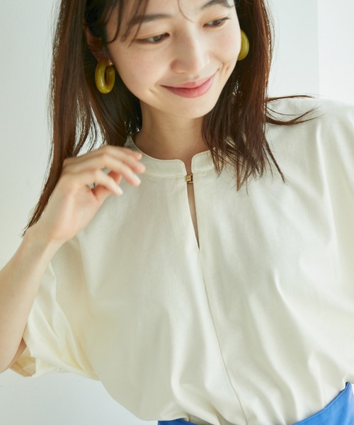 VIS（ビス）の「シルケット天竺ドルマンパフスリーブトップス（Tシャツ/カットソー・レディース・ホワイト/ブラック/ピンク/ブルー系その他4・FREE）」の18枚目の写真