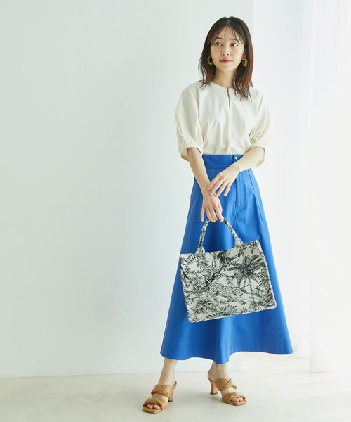 VIS（ビス）の「シルケット天竺ドルマンパフスリーブトップス（Tシャツ/カットソー・レディース・ホワイト/ブラック/ピンク/ブルー系その他4・FREE）」の9枚目の写真