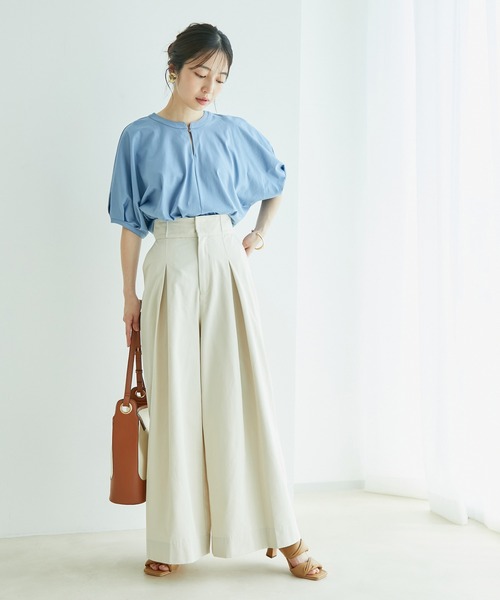 VIS（ビス）の「シルケット天竺ドルマンパフスリーブトップス（Tシャツ/カットソー・レディース・ホワイト/ブラック/ピンク/ブルー系その他4・FREE）」の19枚目の写真