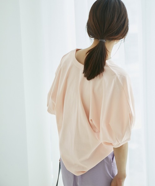 VIS（ビス）の「シルケット天竺ドルマンパフスリーブトップス（Tシャツ/カットソー・レディース・ホワイト/ブラック/ピンク/ブルー系その他4・FREE）」の6枚目の写真