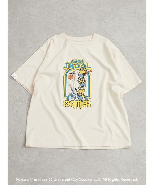 Green Parks(グリーンパークス)の「ミニオン/ゲーマーTシャツ(Tシャツ/カットソー・レディース・チャコールグレー/ブルー/ライトベージュ・FREE)」の3枚目の写真