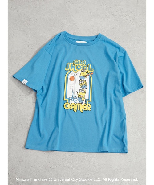 Green Parks(グリーンパークス)の「ミニオン/ゲーマーTシャツ(Tシャツ/カットソー・レディース・チャコールグレー/ブルー/ライトベージュ・FREE)」の1枚目の写真