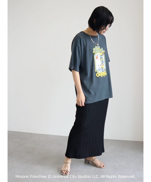 Green Parks(グリーンパークス)の「ミニオン/ゲーマーTシャツ(Tシャツ/カットソー・レディース・チャコールグレー/ブルー/ライトベージュ・FREE)」の10枚目の写真