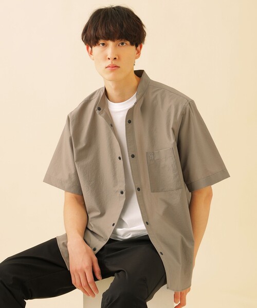 CB CRESTBRIDGE(シービークレストブリッジ)の「クールドッツスタンドカラーシャツ(シャツ/ブラウス・メンズ・ネイビー/ベージュ系その他/グレー系その他・M)」の2枚目の写真