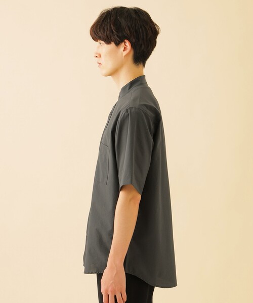 CB CRESTBRIDGE(シービークレストブリッジ)の「クールドッツスタンドカラーシャツ(シャツ/ブラウス・メンズ・ネイビー/ベージュ系その他/グレー系その他・M)」の5枚目の写真