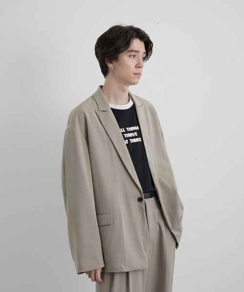 JUNRED(ジュンレッド)の「スローテックルーズジャケット(テーラードジャケット・メンズ・ブラック/ベージュ系その他/グリーン系その他・S/M/L)」の1枚目の写真