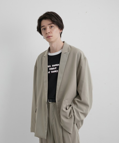 JUNRED(ジュンレッド)の「スローテックルーズジャケット(テーラードジャケット・メンズ・ブラック/ベージュ系その他/グリーン系その他・S/M/L)」の6枚目の写真