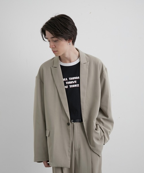 JUNRED(ジュンレッド)の「スローテックルーズジャケット(テーラードジャケット・メンズ・ブラック/ベージュ系その他/グリーン系その他・S/M/L)」の7枚目の写真