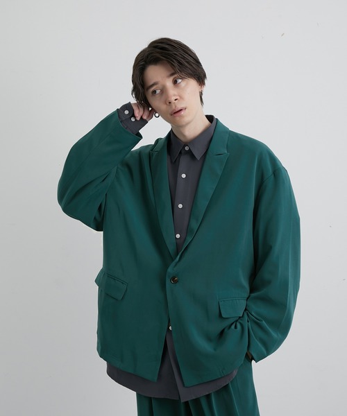 JUNRED(ジュンレッド)の「スローテックルーズジャケット(テーラードジャケット・メンズ・ブラック/ベージュ系その他/グリーン系その他・S/M/L)」の9枚目の写真