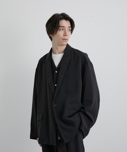 JUNRED(ジュンレッド)の「スローテックルーズジャケット(テーラードジャケット・メンズ・ブラック/ベージュ系その他/グリーン系その他・S/M/L)」の5枚目の写真