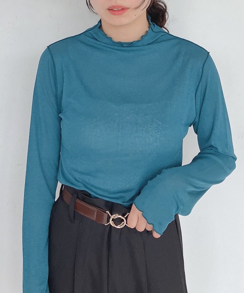 AS KNOW AS plus(アズノゥアズプラス)の「♪アソートシアー ハイネックトップス(Tシャツ/カットソー・レディース・ブラック/ダークグリーン/ブラウン/オフホワイト/アイボリー/ブラック系その他/ホワイト系その他/ベージュ系その他/ブラック系その他2/ボルドー/ホワイト系その他2/ライトブルー/ブラック系/ベージュ系/シルバー系3/ゴールド系3/ピンク系3/グレー系3/ホワイト系その他3/ホワイト系/ブラック系その他4/ベージュ系その他4・FREE)」の17枚目の写真